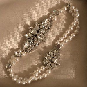 Wedding bracelet - Swarovski crystals and pearls